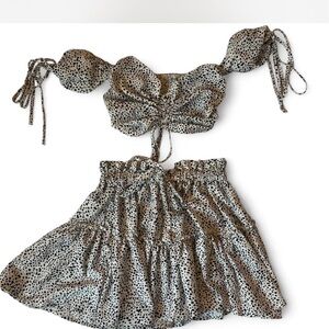 SHEIN Black and White Polka Dot Mini Skirt